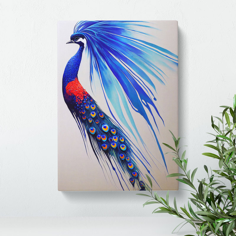 XC1022-3900X Sensational Peacock - Wrapped Canvas Print, 50cm H x 35cm W x 3cm D