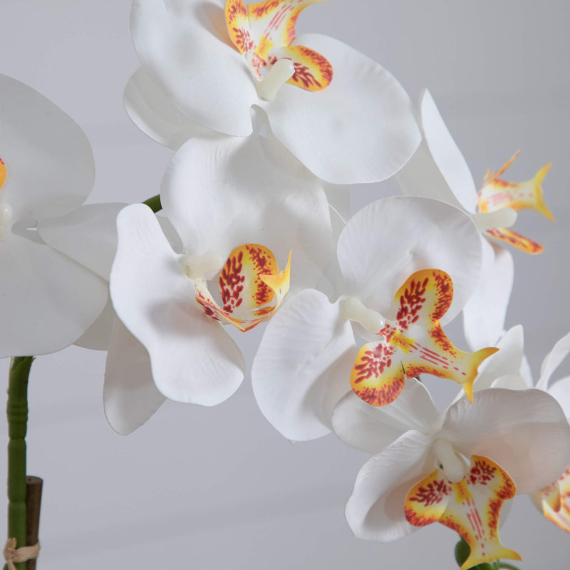 26 po Arrangement artificiel d'orchidées dans un pot en céramique de Talavera mexicain fait à la main