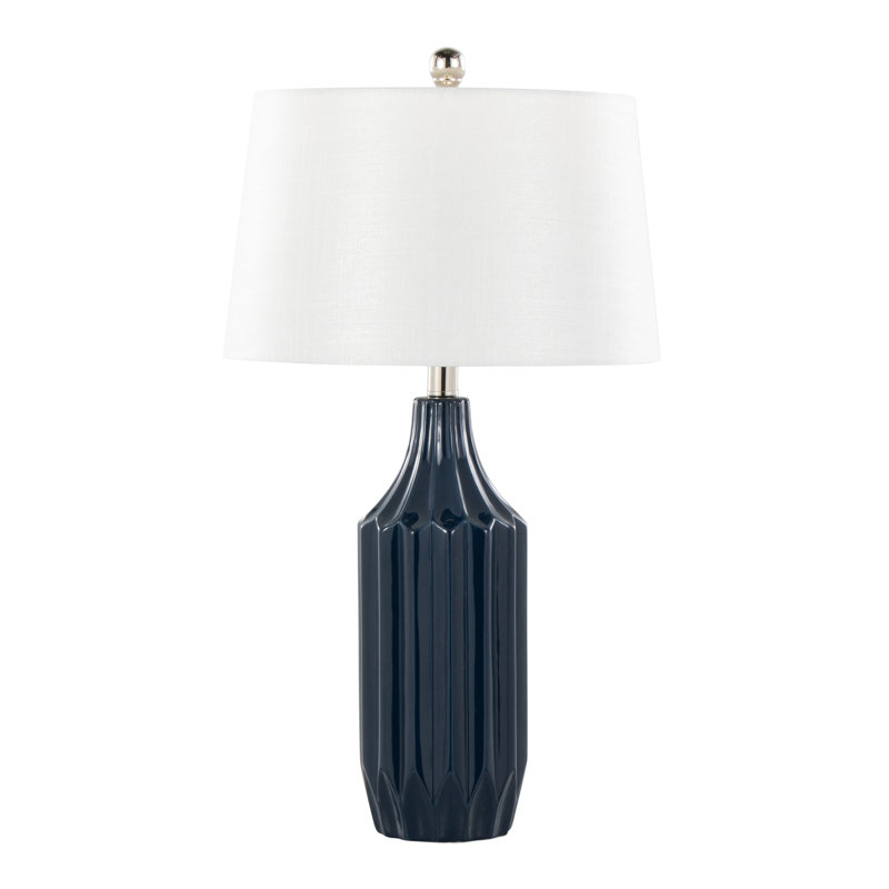 Lampe de table en céramique 23 po Saltram, Bleu foncé