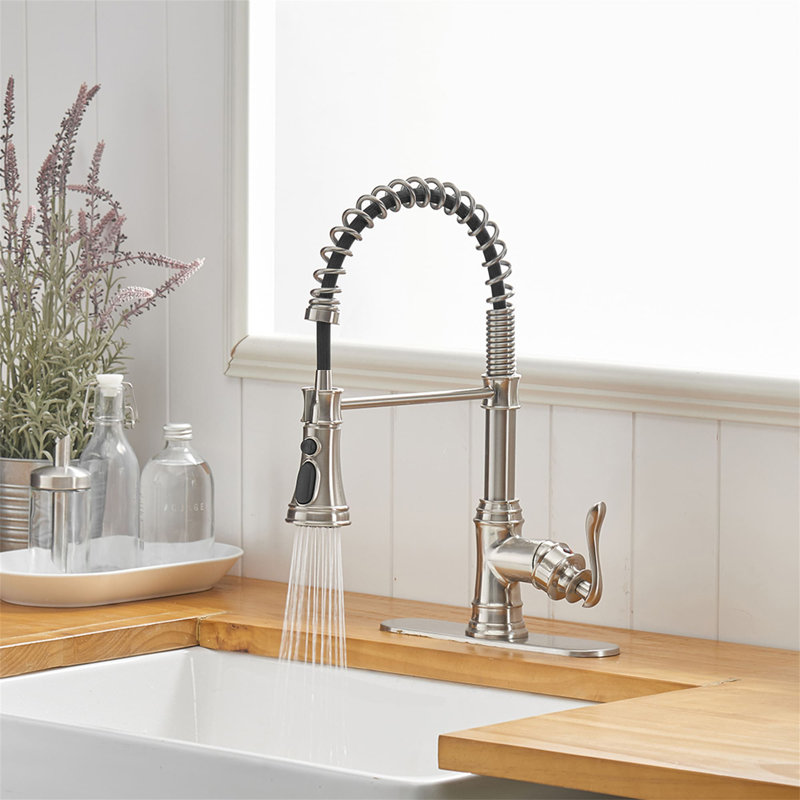 AWZTOO Pull Down Kitchen Faucet, Brushed Nickel
