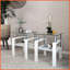 Ensemble de 2 tables basses carrées en verre trempé pour le salon, faciles à nettoyer et amp; Assembler