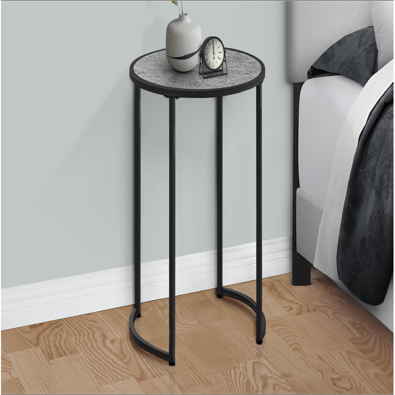 Table d'appoint, côté, rond, bout, table de chevet, lampe, salon, chambre à coucher, stratifié, métal, contemporain, moderne
