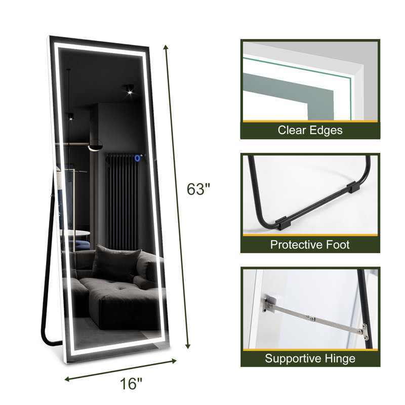 Briuna Rectangle Mirror, Silver, 63" x 16"