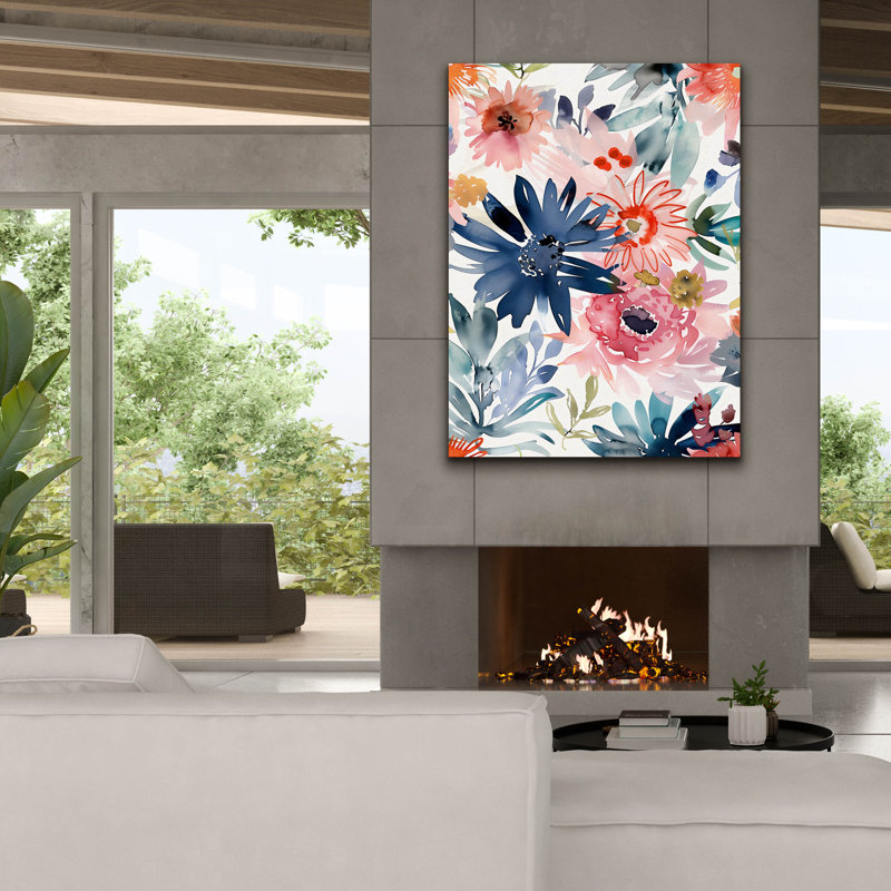 Art mural sur toile Epic Graffiti «Watercolor Floral 1» par Andreas Magnusson, H 54 po x l 40 po x P 1,5 po