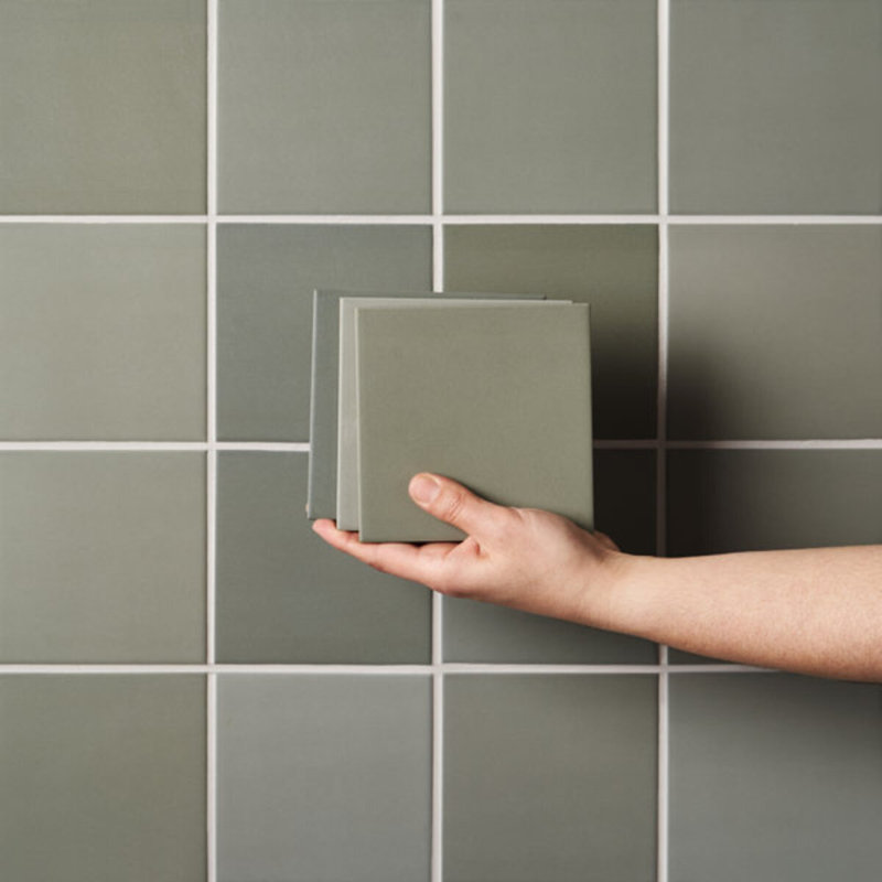 Born 5X5 Matte Porcelain Tile, Sage Green