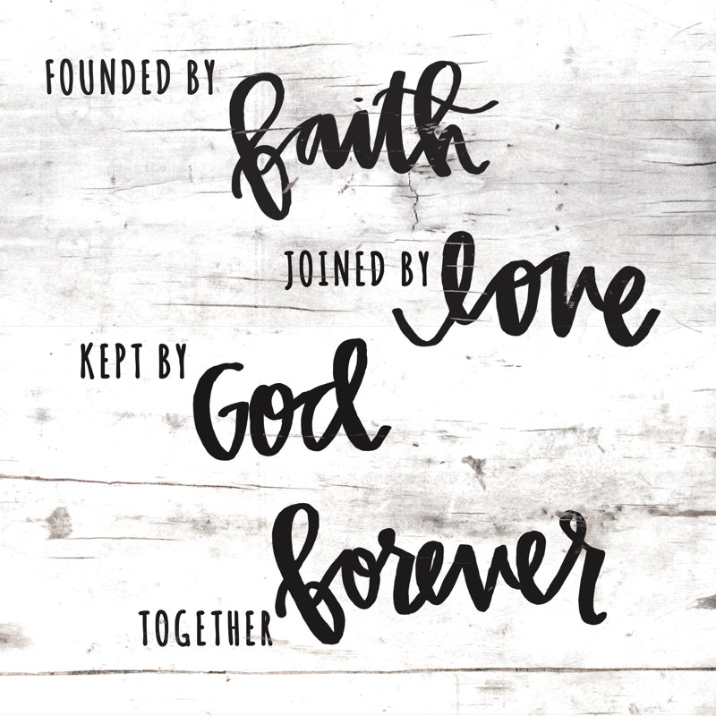 Founded By Faith - Wrapped Canvas Print, 30cm H x 30cm W x 3.8cm D