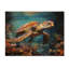 Tortue verte et bleue, impression d'une symphonie sous-marine sur bois-443050118