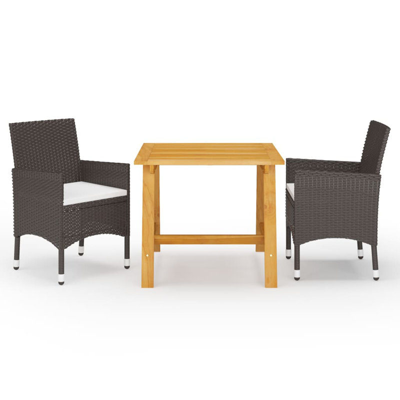 Dining Set Solid Acacia Wood Medium Durable, Brown
