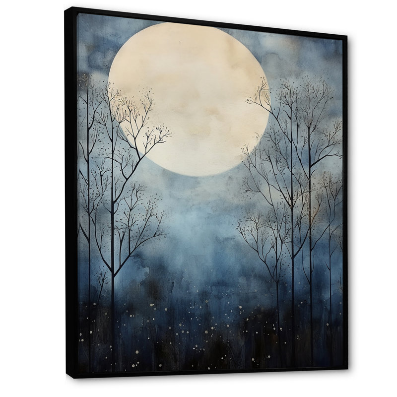 Magical Forest Moons Melody II sur impression sur toile, Cadre flottant noir, H 32 po x l 16 po x P 1 po