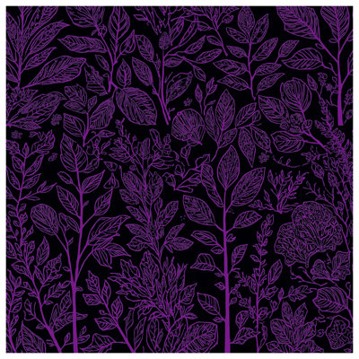 Tapis de bain mauve à motif botanique