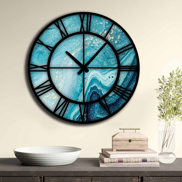 Wall Clock Modern Art Clock Large Metal Wall Clocks, Big Decorative Marble  Dial Clock with Silent Movement Modern Wall Clock for Living Room Bedroom