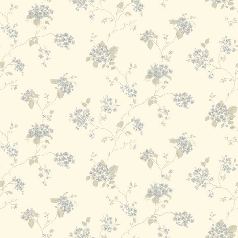 Santa Clara 10m x 53cm Matt Wallpaper Roll, Blue/Cream