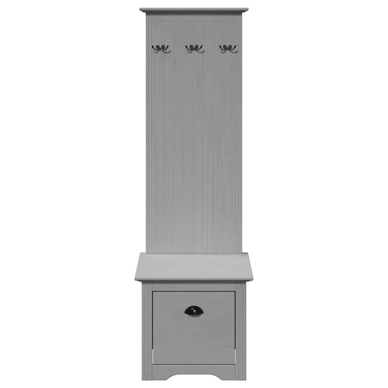 Hallway Cabinet With Hooks BODO 50X40x157 Cm, Grey