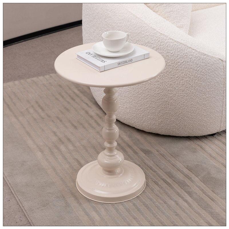 Table basse vintage en métal, table d'appoint ronde pour petits espaces, table d'appoint durable et élégante pour le salon et la chambre à coucher