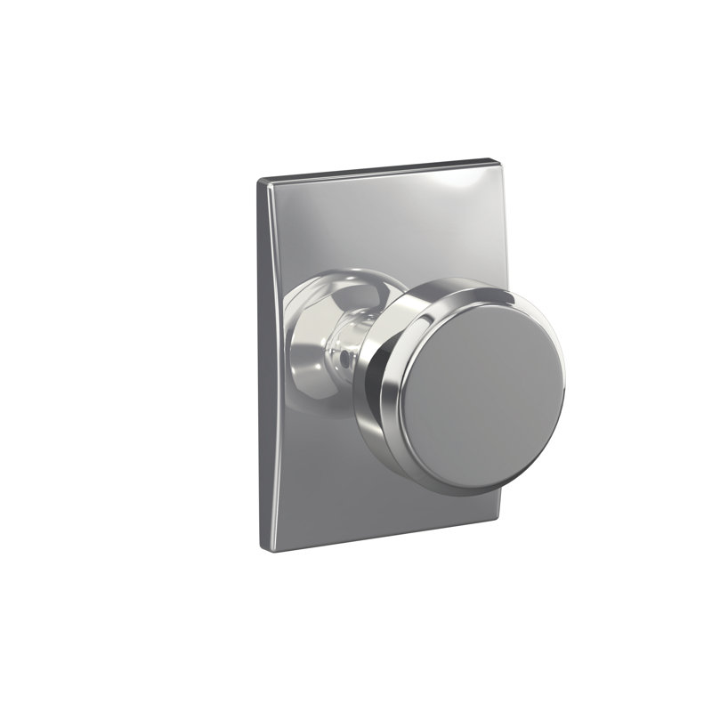 Bowery Non-Turning Knob with Century Trim, Bright Chrome, 3.86" H x 2.74" W x 2.21" D