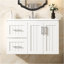 Meuble-lavabo mural 36 po, armoire de rangement flottante avec 2 tiroirs, lavabo simple en céramique 3 trous, armoire moderne avec tablette réglable-582772907