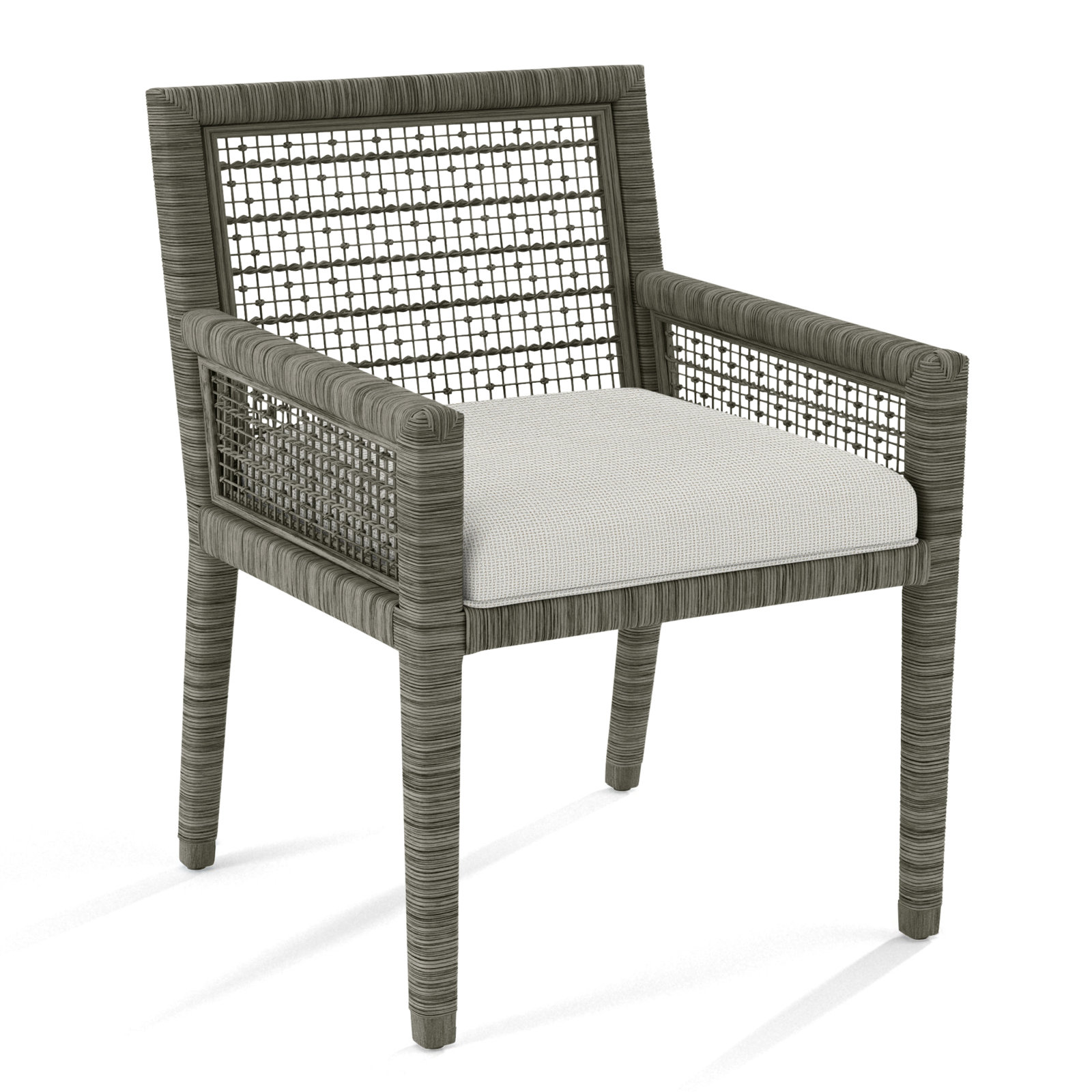 Glinda Dining Armchair, Greystone, Beige Floral Print; 0503-74