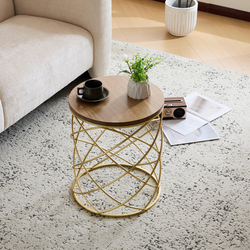 Table d'appoint Golden [plateau en panneau de fibres à densité moyenne + structure en métal]