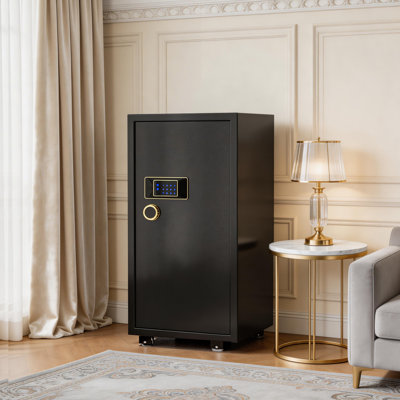 Très grand coffre-fort TigerKing de 11,5 pieds cubes, coffre de sécurité numérique robuste avec clavier tactile, fabrication en acier massif de 180 lb, 6 boulons de verrouillage, tablettes réglables pour le bureau personnel, noir