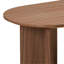 Brown-toned MDF coffee table oval living room modern pedestal base walnut finish