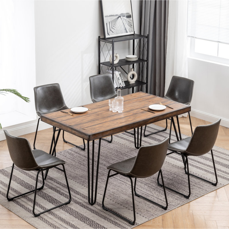 Aryven Industrial  Dining Set, Black