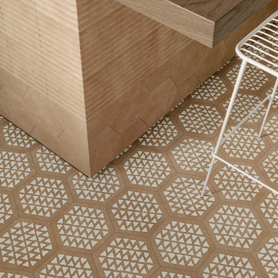 Carrelage en porcelaine à motif hexagonal fait à la main 9X10
