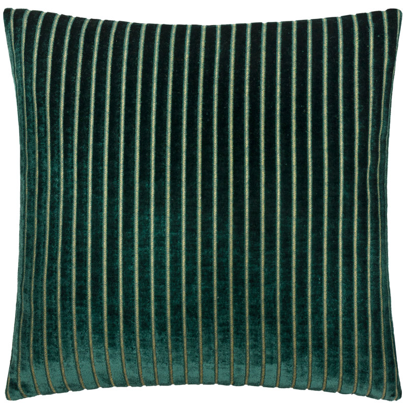 Savoy Stripe Striped Square Throw, Feather, Green