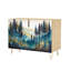 Buffet buffet avec rangement en pin aquarelle éthéré avec 2 portes pour le salon et la cuisine