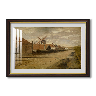 Bitteridge Le Moulin de Kiel (De Molen Van Het Kiel) par Henri De Braekeleer - Encadré sous verre et sous passe-partout, Grand tableau pour salon