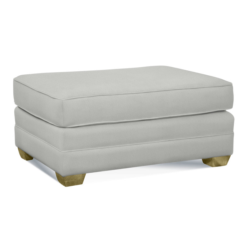 Bedford Upholstered Ottoman, Brass , Basic Gray; 0317-83