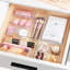 Ensemble de 72 tiroirs en plastique transparent 72 pièces, 4 plateaux de rangement polyvalents pour salle de bain et coiffeuse, contenants de rangement antidérapants pour le maquillage, les bijoux, la chambre à coucher, les ustensiles de cuisine et le 
