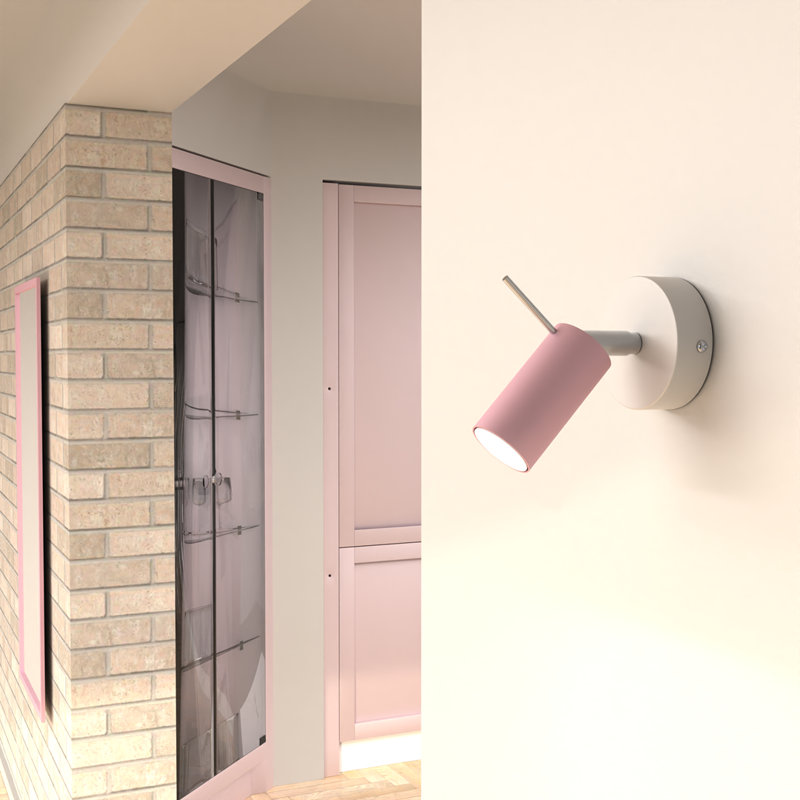 Camyri Steel Wall Sconce, Pink/White