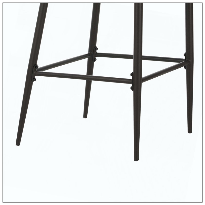 Ensemble de deux tabourets de bar en métal et en métal pour la maison et la cuisine, Beige