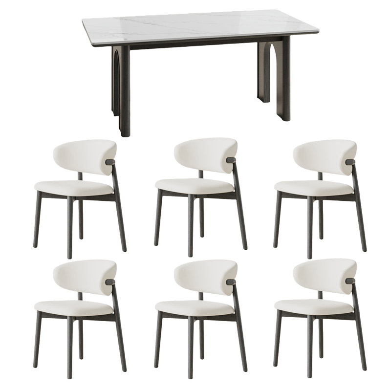 Ensemble de table et de chaises élégantes, H 29,52 po x l 31,49 po x L 55,11 po