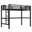 Lit mezzanine simple en métal avec bureau, prise de courant et lumière DEL, peu encombrant, réduit le bruit, noir