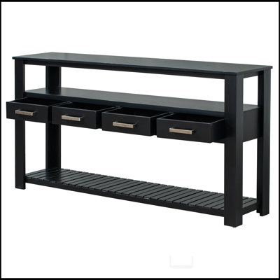 Canapé console 62,2 po avec 4 tiroirs et 2 tablettes