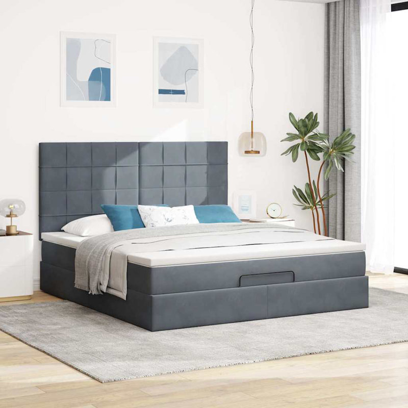 Upholstered Ottoman Bed with Mattress