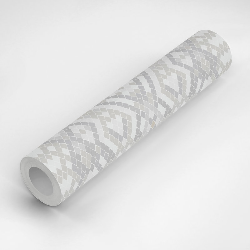 Panneau de papier peint autocollant L 10 pi x l 25 po Slither, Gris clair / blanc / brun