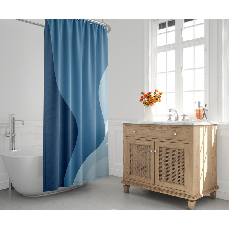 Rideau de douche Edo Waves, Bleu