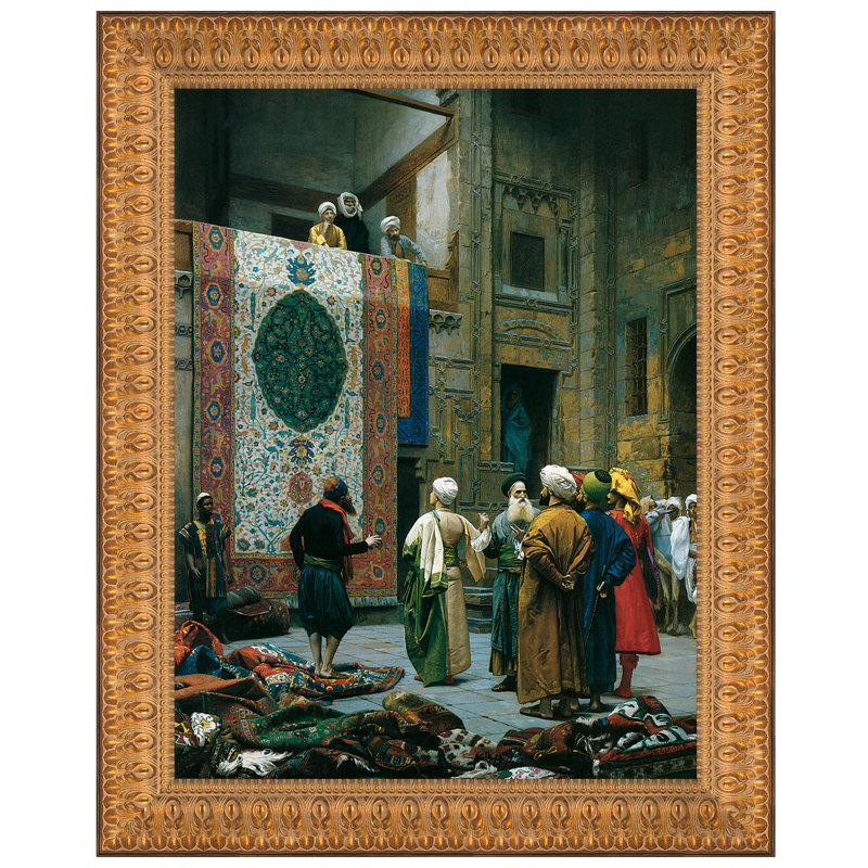 «The Carpet Merchant, 1887» par Jean-Lon Grme, reproduction d'art encadrée, H 28,5 po x l 23,5 po x P 1,75 po