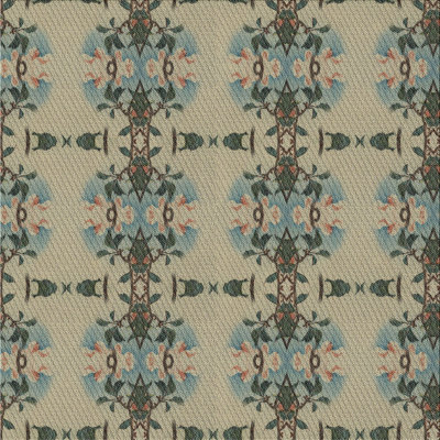 Tapis bleu/vert/beige à motifs Walebridge