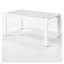 Table basse d'extérieur 43 po en aluminium et rectangulaire WPC toutes saisons, mobilier de patio blanc moderne pour terrasse, jardin et bord de piscine
