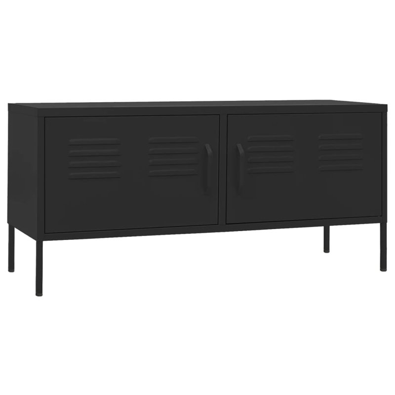 Meuble télé Meuble télé moyen en acier noir avec pieds réglables