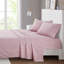 Drap pour grand lit 4 pièces doux et lisse avec motif imprimé gai, 100% microfibre, infroissable pour toutes les saisons, comprend 1 plat l 90 po x L 102 po, l 60 po x L 80 po + P 14 po, 2 taies d'oreiller l 20 po L 30 po-120649316