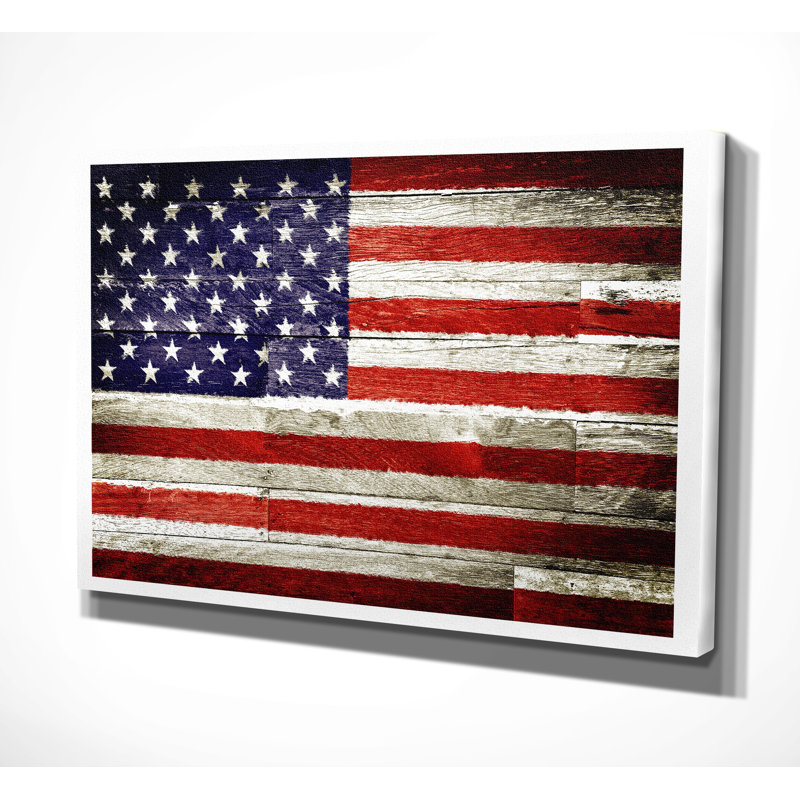 Drapeau américain I - Impression sur toile, H 12 po x l 18 po x P 1,5 po
