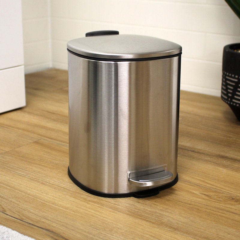 Arkadelphia Steel Step On Kitchen Trash Can - 0.21L, Satin