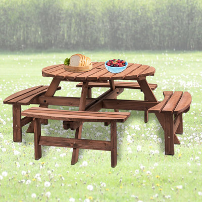 Picnic Table For 8, Outdoor Camping And Garden, 43.3