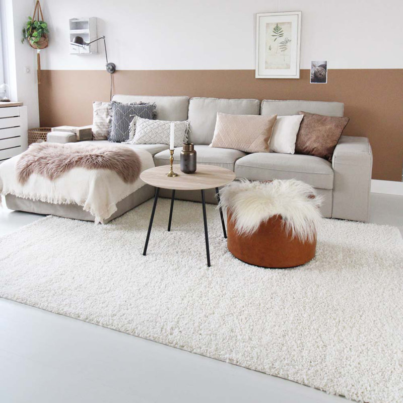 Aloysia High Pile Shaggy Cream Rug, Rectangle 200 x 290cm