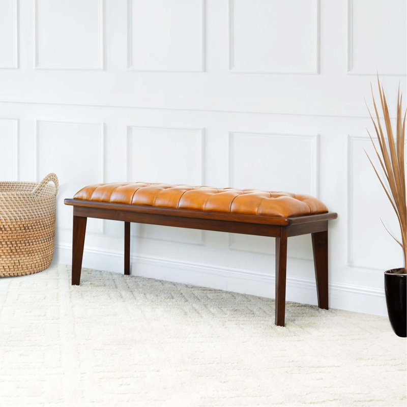 Banc en cuir avec boutons