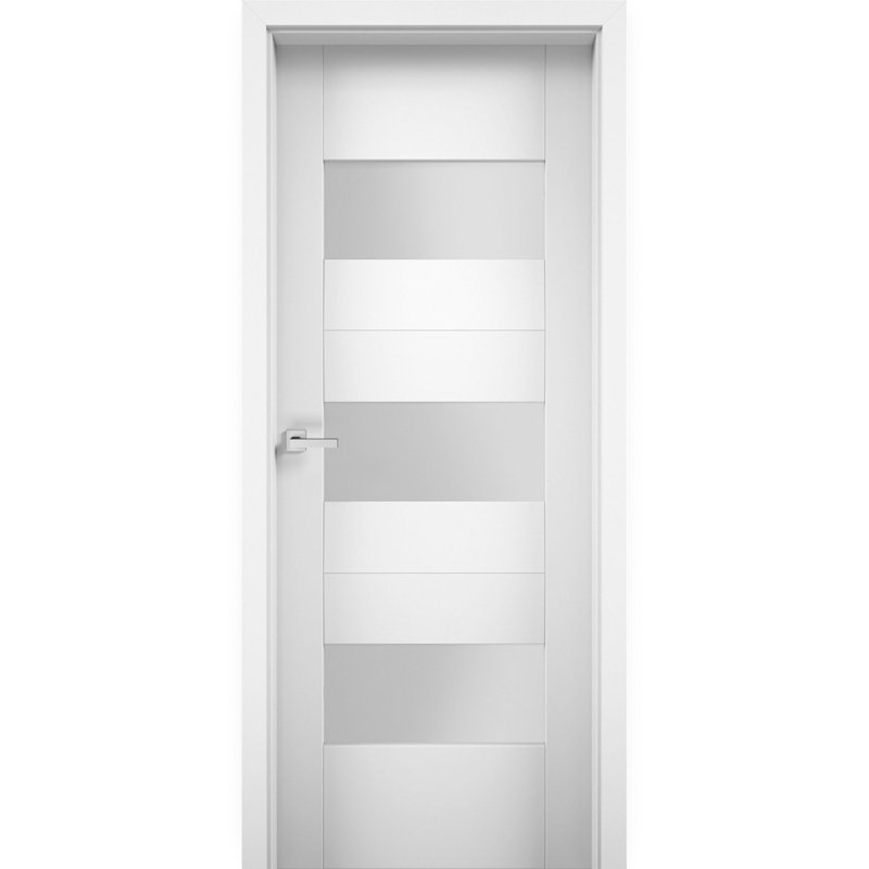 Sete Frosted Glass Standard White Door, 24" x 96"